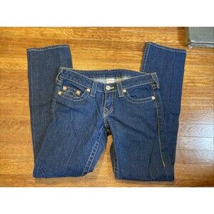 True Religion Jeans “Stevie” Low Rise Straight Leg Women's 28” Waist Denim Sz 8